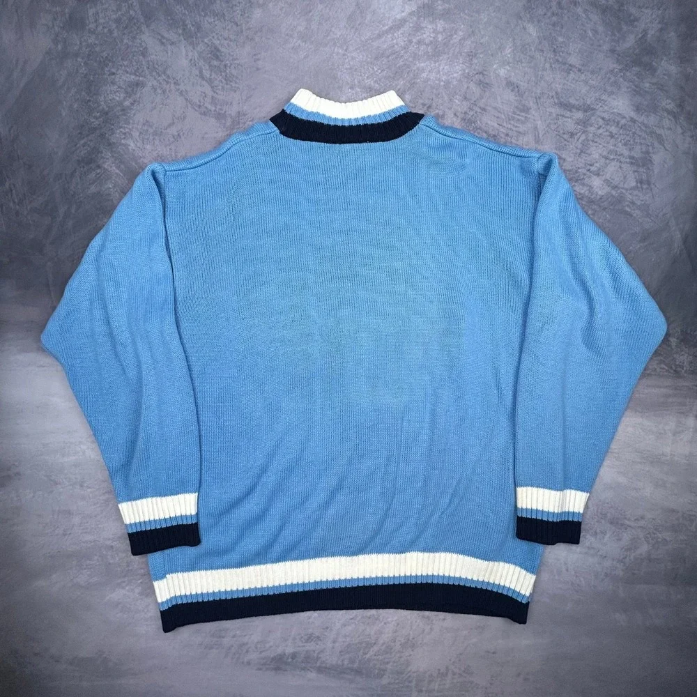 Vintage Y2K Canopy Clothing Knit Sweater Blue Hip Hop Graphic Boxy Fit Large